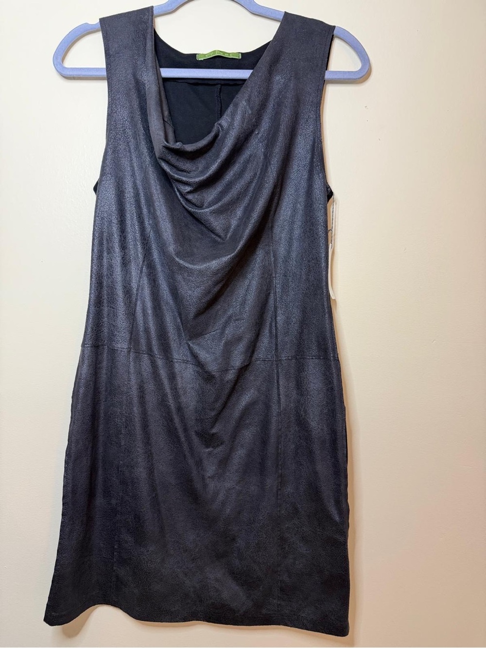 Velvet Sleeveless Draped Neck Midi Dress in Charcoal